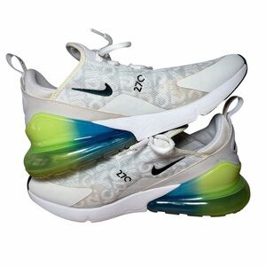 Nike Air Max 270 Shoes Mens size 11 White Lime Blast AQ9164-100 Sneakers